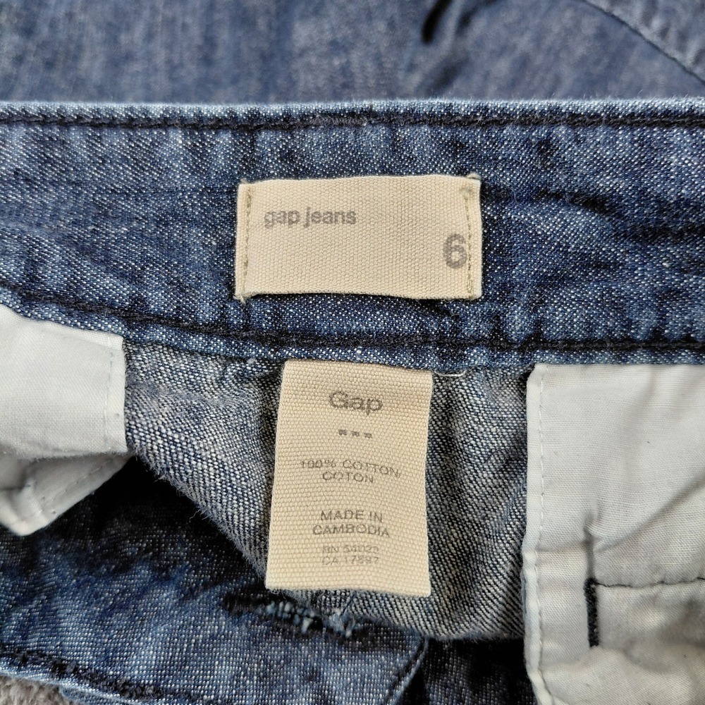Gap Jeans Womens Blue Denim Chino Shorts Size 6 Mid Rise 100% Cotton 800831-00 - Picture 3 of 7